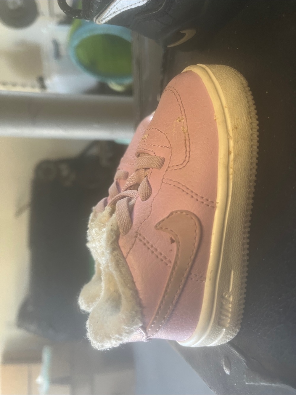 Nike Kids Pink Air Force with Shearling lining